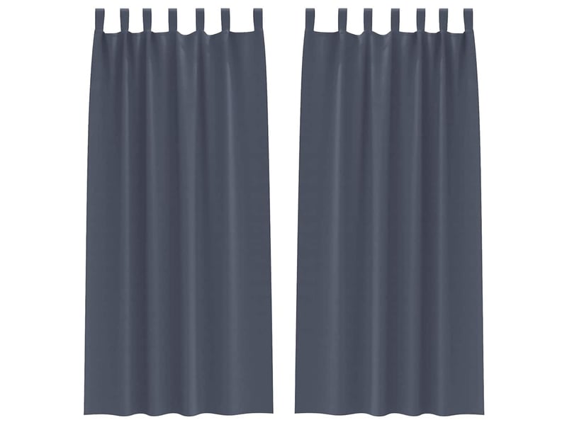  Lot de 2 rideaux occultants, rideaux black-out avec anneaux anthracite 260 x 140 cm cf44557  - Conforama A