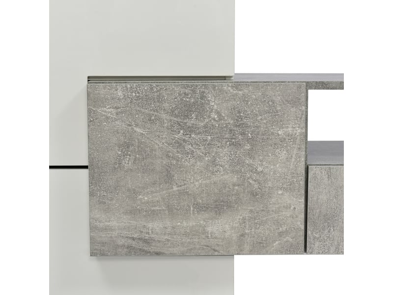  Meuble tv - moderne - 200 cm - 6 portes + 2 tiroirs - éclairage led rgb  - Conforama R