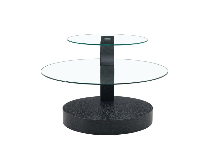  Table basse à 2 plateaux en verre de sécurité avec structure mdf, style moderne pour salon, 78,5 × 78,5 × 24,5 cm  - Conforama A