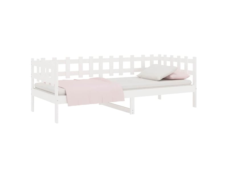  Lit simple- lit adulte -  lit de jour sans matelas blanc 80x200 cm bois de pin massif  - Conforama B