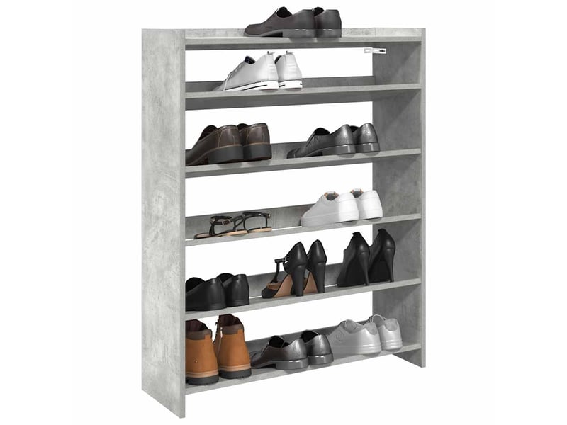  Meuble à chaussures, étagère à chaussures gris béton 80x25x100 cm bois d'ingénierie  - Conforama B