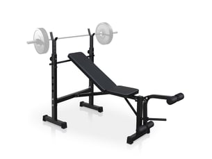 Banc de musculation multifonction 172 x 83 x 118 cm noir en fer, pliable avec support de barre réglable
