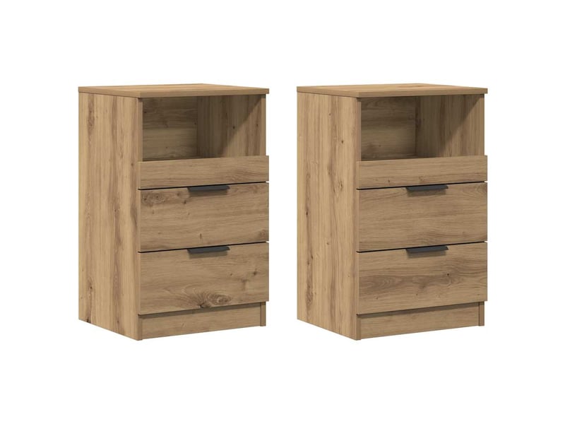  Tables de chevet 2 pièces chêne artisanal bois d'ingénierie  - Conforama A