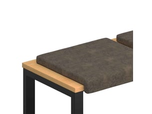 Lot de 2 coussins de banc, coussins d'assise, coussins pour chaisecanapé tissu en suède synthétique gris foncé cf52504