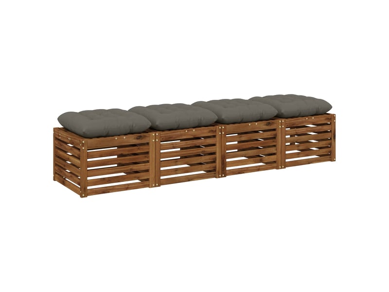Lot de 4 coussins de siège, coussins d'assise vianen 100 % polyester gris cf60832 - Conforama C