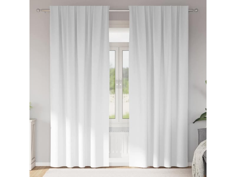  Lot de 2 rideaux occultants, rideaux black-out avec anneaux blanc pur 245 x 140 cm cf44581  - Conforama B