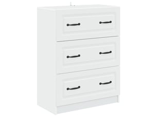 Armoire de rangement bureau, armoire à tiroirs 66 x 34,5 x 87 cm bois d'ingénierie blanc