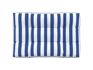 Coussin de palette, coussin de chaise, coussin de canapé rayures bleues et blanches 120x80x12cm tissu cf55419