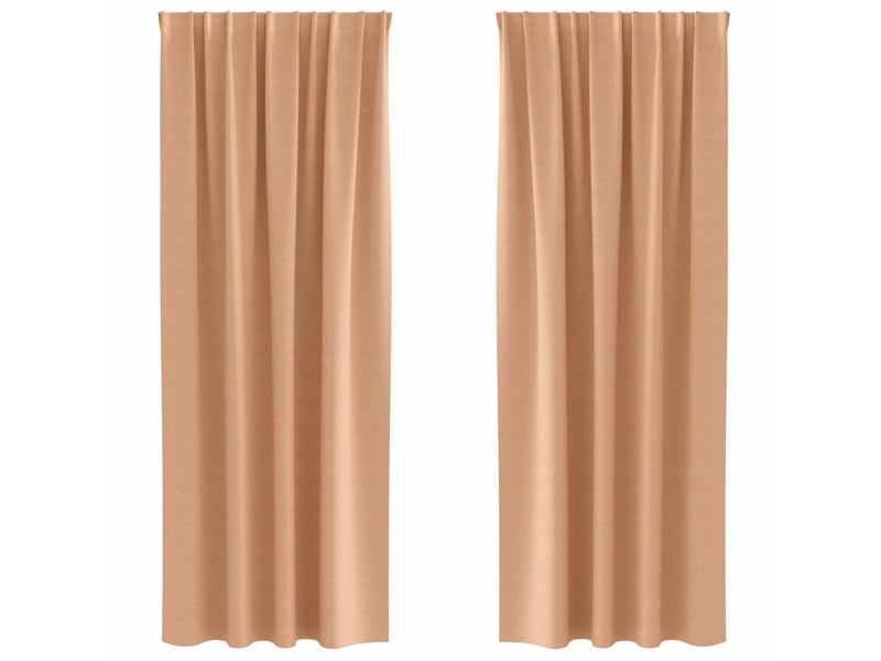 Lot de 2 rideaux occultants, rideaux black-out avec anneaux marron clair 245 x 140 cm cf44692 - Conforama A