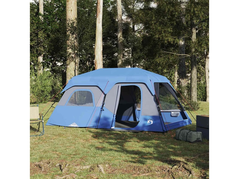  Tente de camping, tente familiale 9 personnes bleu libération rapide imperméable  - Conforama B