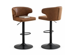 tabouret de bar assise réglable en hauteur <strong>STILVORA</strong> - marron hauteur d'assise 61.5 cm vendu Par 8