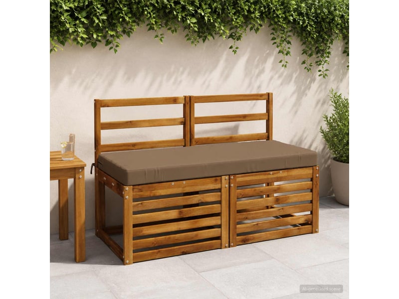  Lot de 2 coussins de banc, coussins d'assise soest 100 % polyester taupe cf57445  - Conforama B