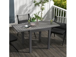 Table de jardin extensible 81x80x75 cm et 162x80x75 cm 6 personnes métal gris