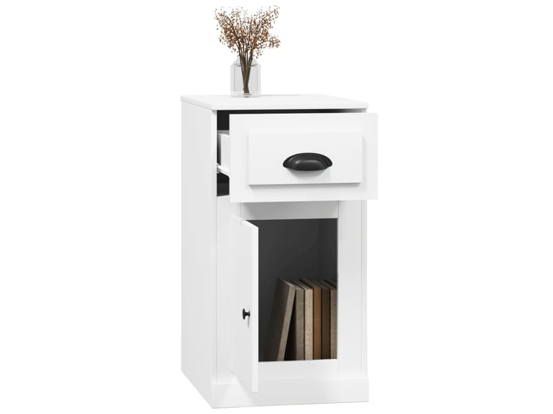  Armoire latérale, meuble de rangement avec tiroir blanc 40x50x75cm bois d'ingénierie  - Conforama E
