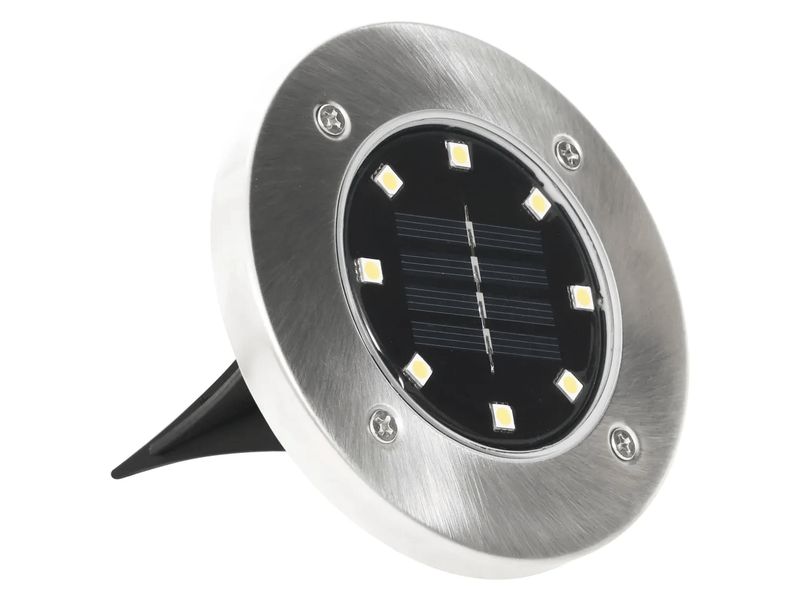  Lot de 8 lampes solaires au sol jardin étanche éclairage automatique 12 x 13 cm en pp noir 02_0045895  - Conforama D
