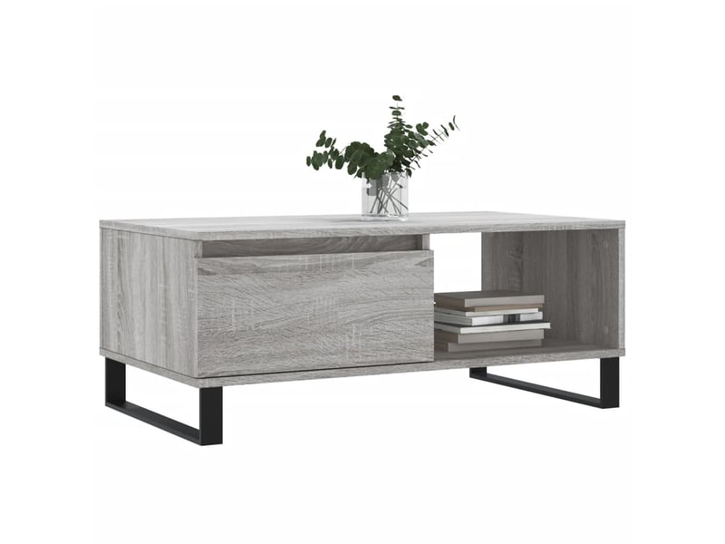  Table basse - table de salon - table à thé sonoma gris 90x50x36,5 cm bois d'ingénierie  - Conforama C
