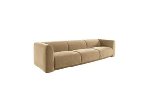 Canapé droit fixe   4 places Tissu taupe