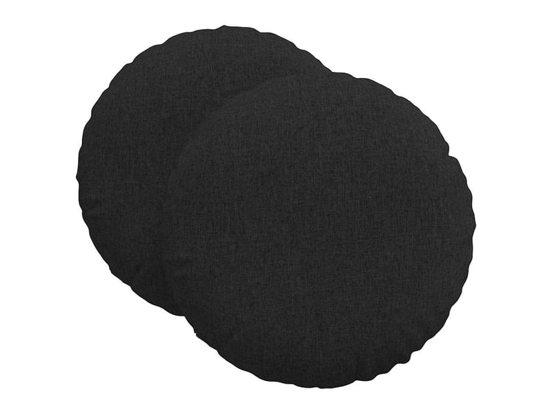  Lot de 2 coussins de siège, coussins décoratifs tissu noir ø60 x 21 cm cf59851  - Conforama A
