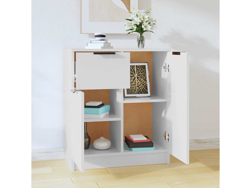  Buffet - bahut - meuble de rangement blanc 60x30x70 cm bois d'ingénierie  - Conforama C