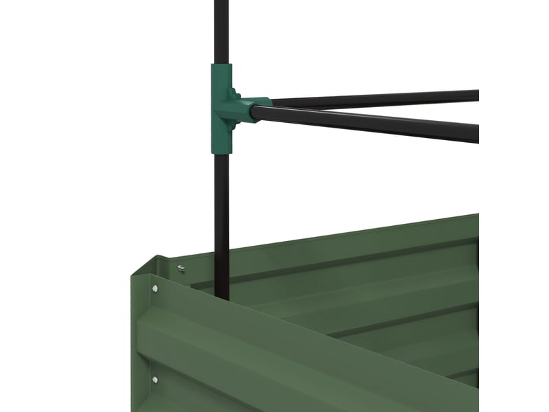 Bac surélevé en acier vert avec support de culture réglable, 61 x 61 x 140 cm, idéal jardin et balcon - Conforama D
