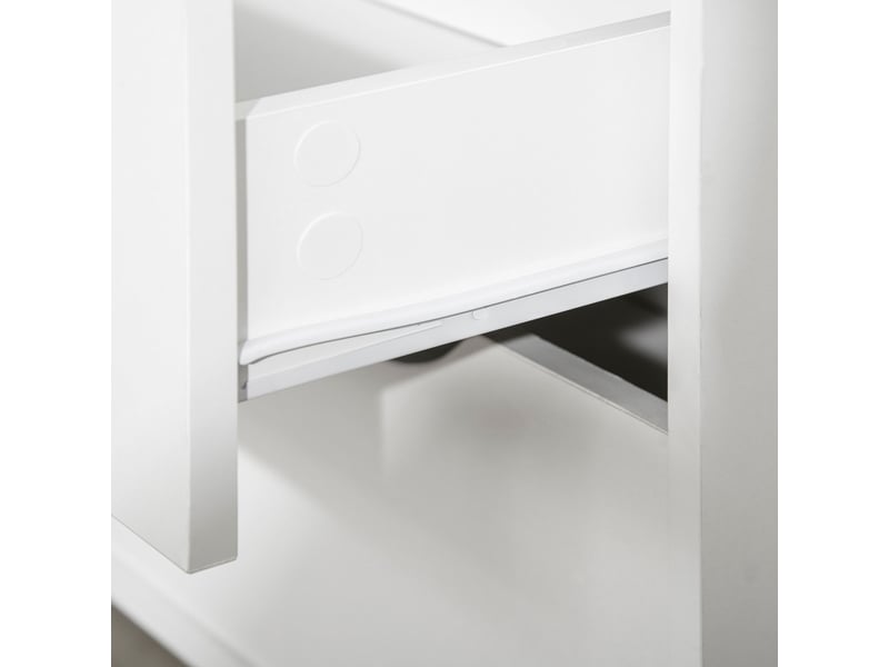  Commode 5 tiroirs design scandinave meuble de rangement chambre panneau de particules 99 x 39 x 101 cm blanc aspect chêne clair  - Conforama R