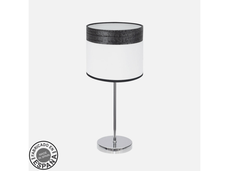  Lampe à poser fabrilamp cloe chromeblanc-madera noir 1 x e14 42 x 18 x 18 cm 175471009 - Conforama C