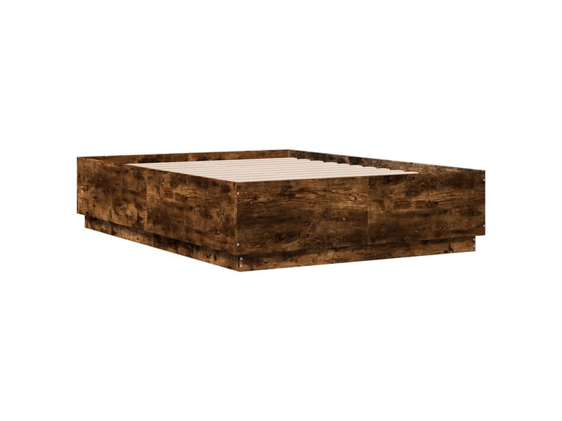  Lit double- lit adulte -  cadre de lit avec led sans matelas chêne fumé 120x190 cm  - Conforama B
