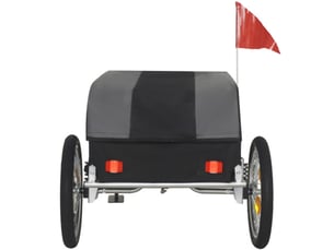 Remorque vélo cargo grisnoir 40 kg, roues 16 pouces, housse étanche amovible