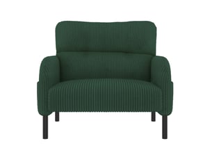 Fauteuil d'accent 67x75x79cm – fauteuil lounge individuel contemporain avec assise profonde et poches latérales double face – velours côtelé - vert