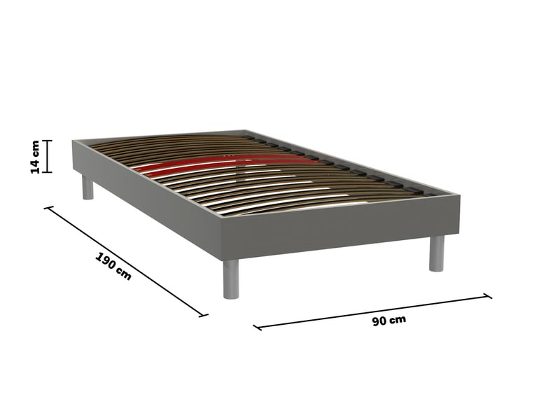 Sommier avec cadre � lattes 90x190 cm NIGHTITUDE COMFORT KIT - Conforama H