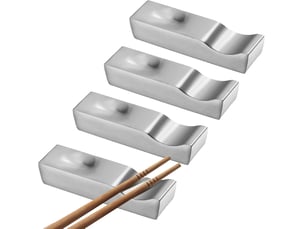 Lot de 4 repose-baguettes en acier inoxydable 304 - multifonctions - pour comptoir - cuillère, fourchette, couteau - décoration de table - argenté