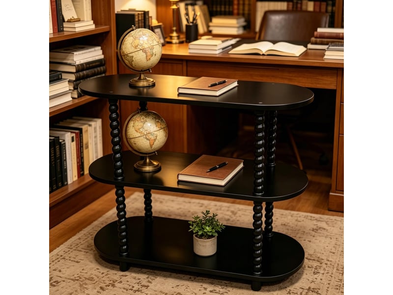  Console étroite 3 niveaux avec rangement, table d’appoint moderne pour salonchambreentrée - mdf - idéale petits espaces - noir PHK_346MAVWE - Conforama D