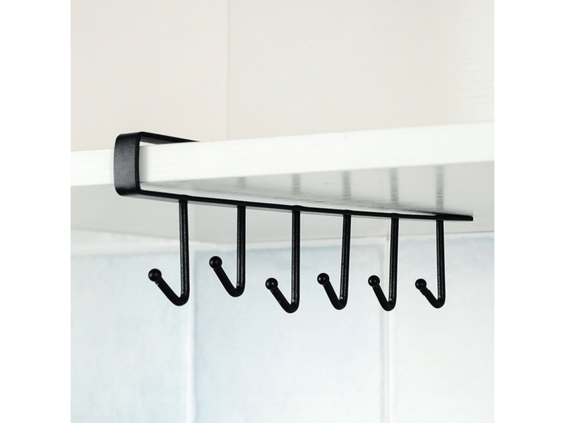  Porte-gobelets avec crochets pour tasses à installer sous les placards de cuisine, sous les étagères, organisateur de rangement  - Conforama C