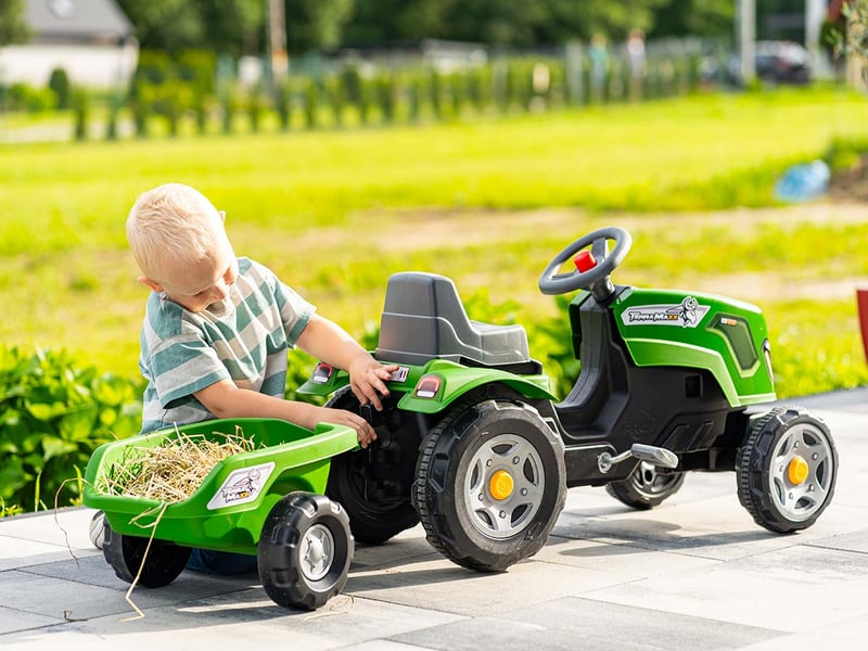  Tracteur enfant terra maxx vert avec remorque 2 à 6 ans - falk  - Conforama C