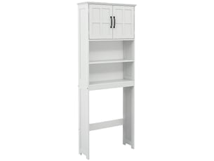 Meuble dessus wc avec placard à double porte, étagère réglable, 66 x 23 x 178 cm