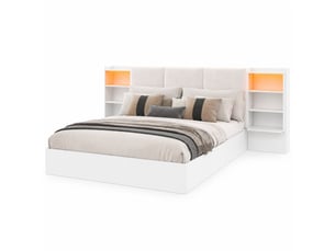 Lit avec rangement 180x200 cm HAVRYA coloris blanc