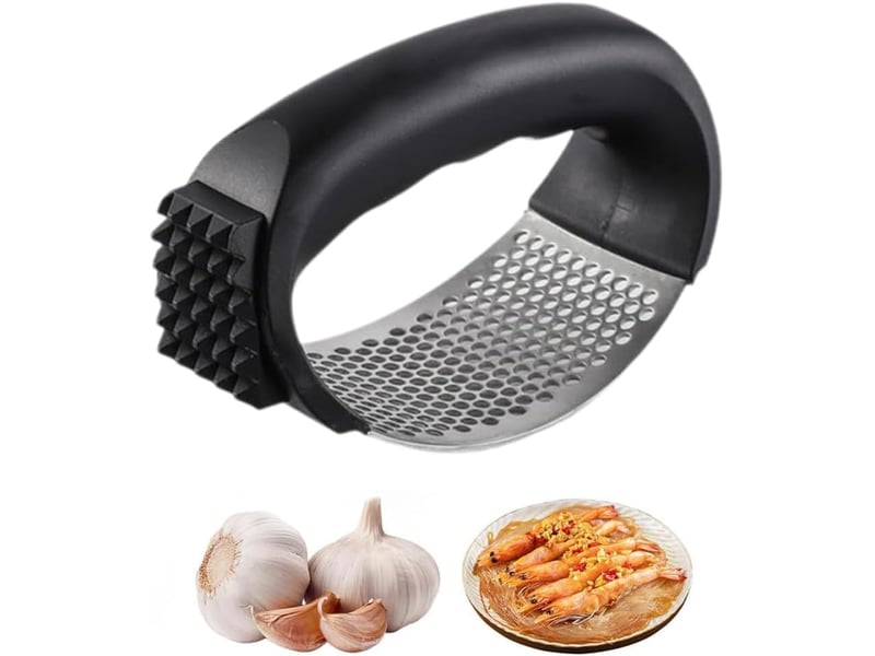  Presse-ail en acier inoxydable, presse-ail de nouveau style, ustensiles de cuisine ménagers manuel portable, pour écraser l'ail gadgets de cuisine  - Conforama A
