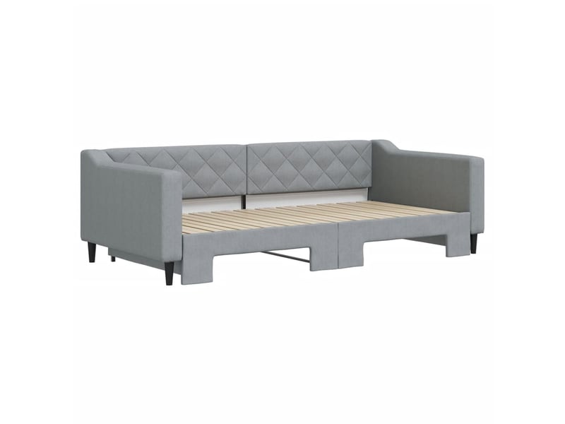  Lit simple- lit adulte -  lit de jour avec gigogne sans matelas gris clair 100x200 cm  - Conforama B