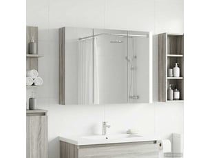 Amoire de salle de bain, meuble de salle de bain avec miroir sonoma gris shl97