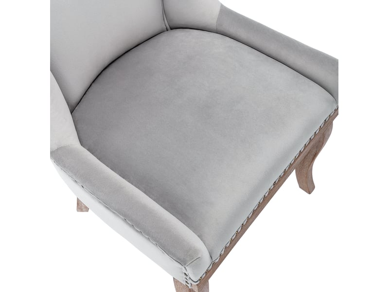  Lot de 4 chaises de salle à manger 55x61x91 cm velours gris  - Conforama D