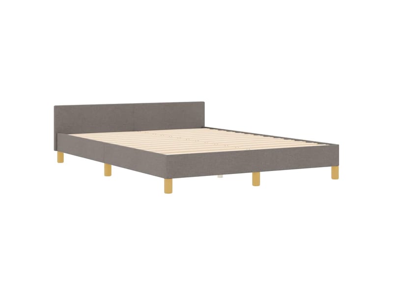  Lit double | lit adulte | cadre de lit avec tête de lit taupe 140x190 cm tissu  - Conforama E