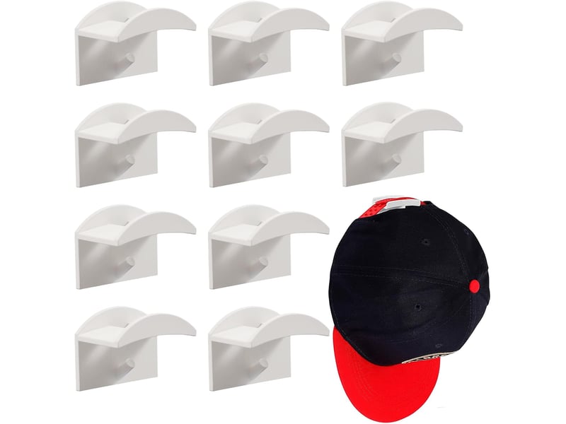  10 pièces crochets de chapeaux support mural pour chapeau et perruque casque de baseball adhésif sans perforation double crochet porte-chapeaux organisat, blanc - asd002289 ASD002289 - Conforama A