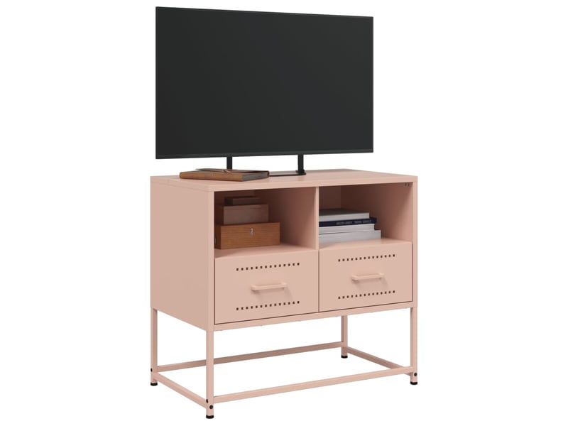  Meuble tv - banc tv - meuble de rangement rose 68x39x60,5 cm acier  - Conforama E