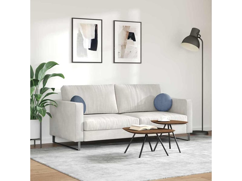 Lot de 2 coussins de siège, coussins décoratifs tissu en velours côtelé bleu ø30 x 13 cm cf59788 - Conforama D