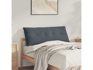 Coussin de dos, coussin de dossier gris foncé 120 x 50 cm tissu en velours côtelé cf54696