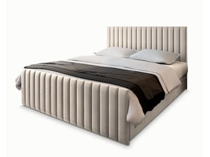 Lit avec rangement 180x200 cm MASSENO coloris beige