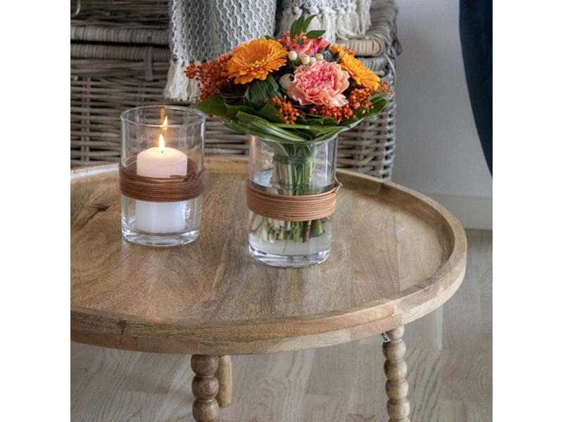 Jay- table basse en bois massif naturel ø60 cm  - Conforama C