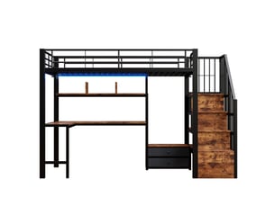 Lit mezzanine 90x200 cm <strong>ZOVIRA</strong> <strong></strong> coloris noir