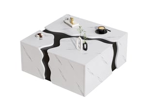 Table basse carré(e) coloris bicolore <strong></strong> <strong></strong> - 70 cmx70 cm