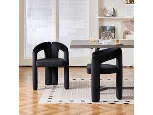 Lot de 2 chaises de salle à manger avec accoudoirs en velours noir